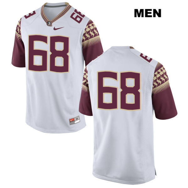 Men's NCAA Nike Florida State Seminoles #68 Greg Turnage College No Name White Stitched Authentic Football Jersey VKO1569OU